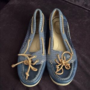 Sperry Blue and Tan Women's Moccasins